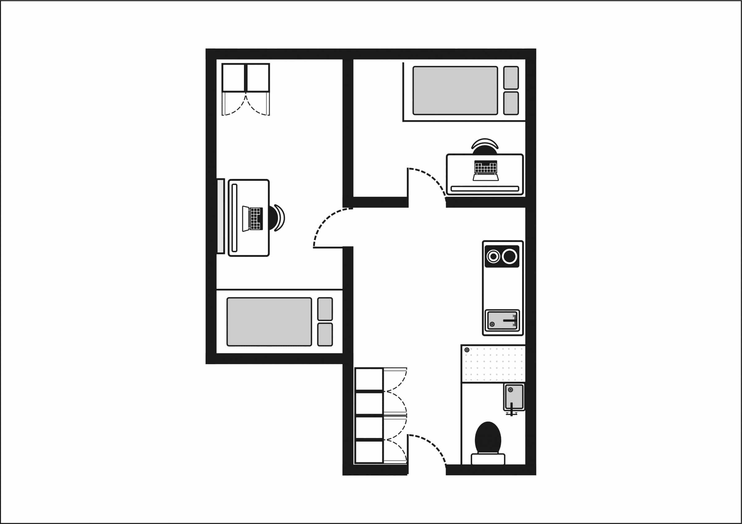 The Stay Club Camden - 2 Bed Apartment Floor Plan