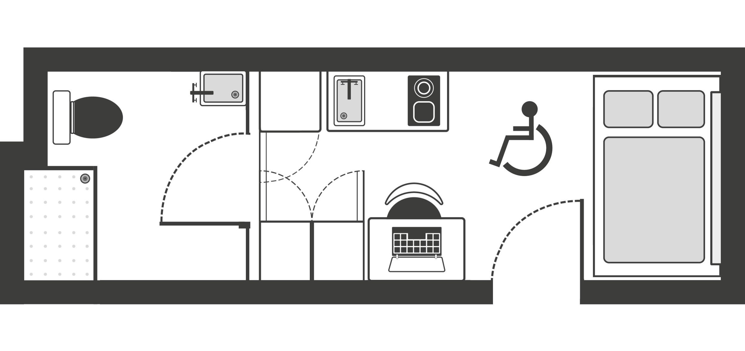 The Stay Club North Acton - Accessible Studio Floor Plan