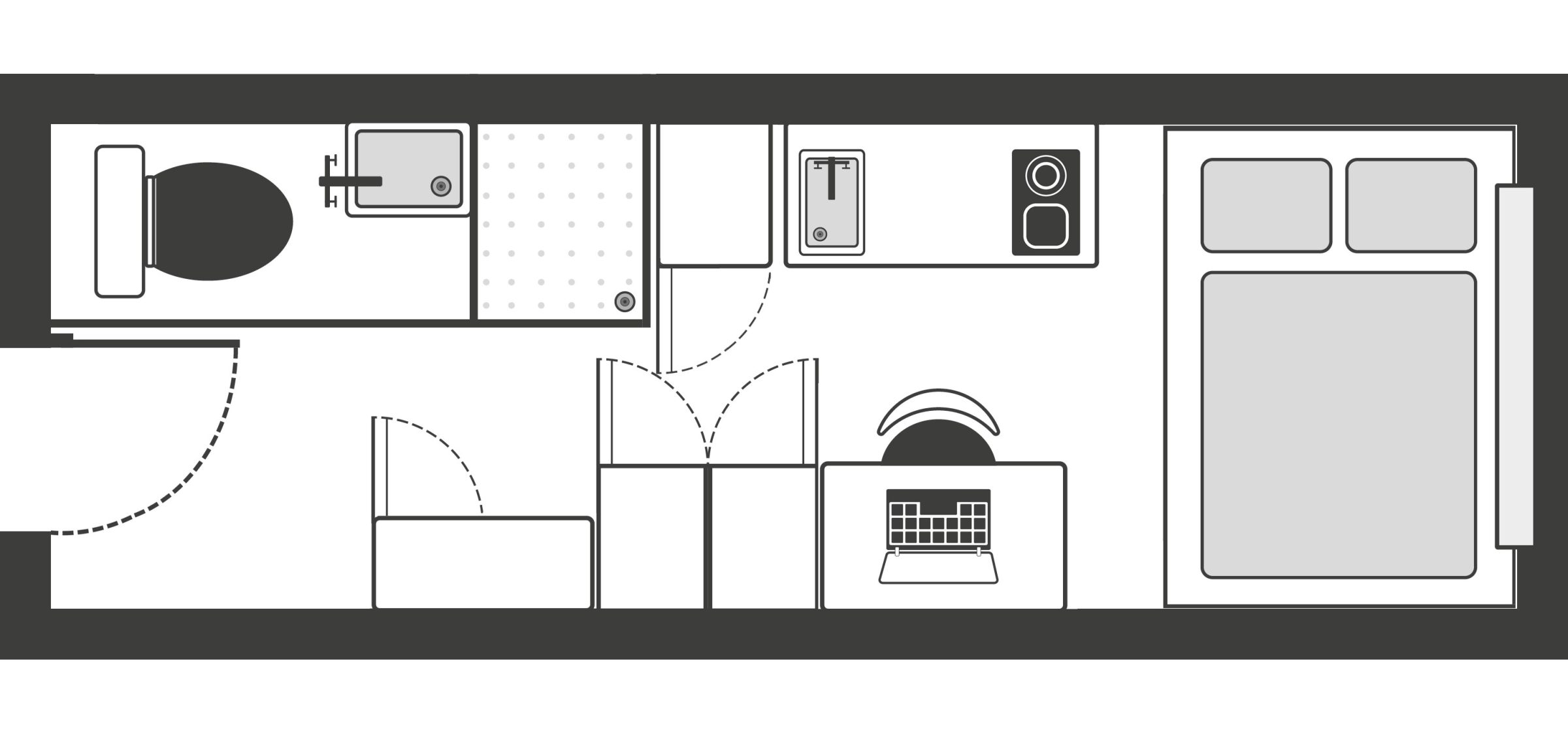 The Stay Club North Acton - Compact Studio Floor Plan
