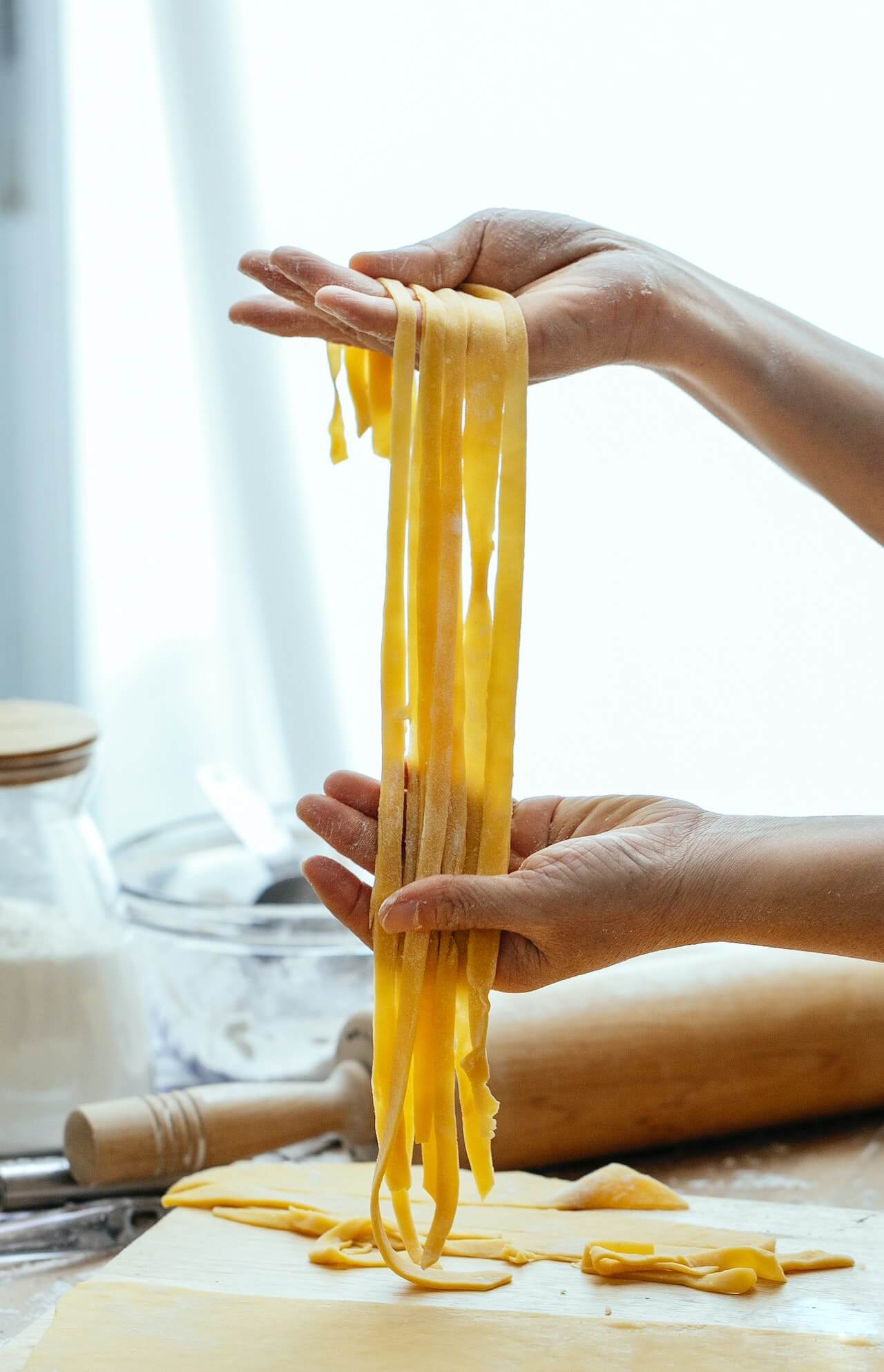 fresh tagliatelle at The Cheese Wheel in Camden Market 